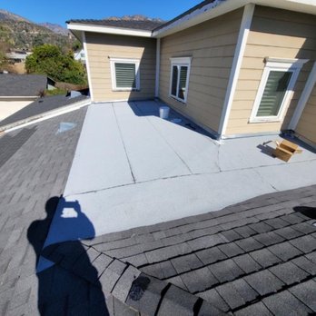 24/7 Roofing Solutions - This is the end result. The lighter color Asphalt Shingles were replaced by 24/7. The flat roof was completely replaced. - Roofing Near Me - El Monte, California