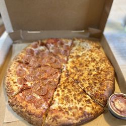 Donatos Pizza - Half pepperoni and half cheese