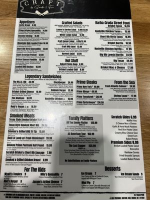 Menu photo 8 Craft by Smoke and Fire Arcadia, CA