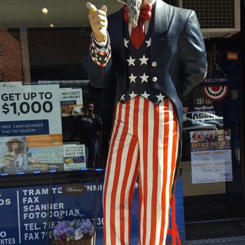 Alpha Tax - 9 foot Statue of uncle Sam very unigue in the neighborhood. - Payroll Services Near Me - Queens, New York Alpha Tax - 9 foot Statue of uncle Sam very unigue in the neighborhood. - Payroll Services Near Me - Queens, New York