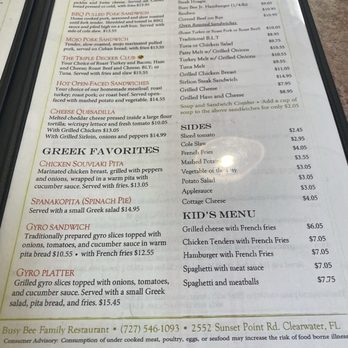 Busy Bee Snak Shop - Menu - Signature Sandwiches, Greek Favorites, Classic Sandwiches, Sides & Kids Menu - Desserts Near Me - Pinellas Park, Florida Busy Bee Snak Shop - Menu - Signature Sandwiches, Greek Favorites, Classic Sandwiches, Sides & Kids Menu - Desserts Near Me - Pinellas Park, Florida