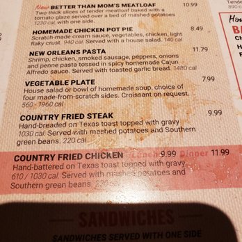 Cheddar's Scratch Kitchen - Disgusting and dirty menu - Comfort Food Near Me - Brandywine, Maryland
