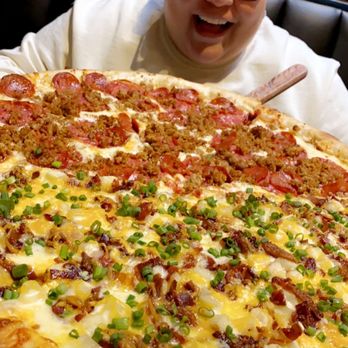 Rocco's - Half 3 little pigs and baked potato pizza! - Bars Near Me - Seattle, Washington Rocco's - Half 3 little pigs and baked potato pizza! - Bars Near Me - Seattle, Washington