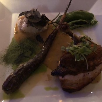 nyloS - Main for non-lamb eaters: roasted chicken with crispy skin and Ling Cod (3 stars) - New American Near Me - Paia, Hawaii nyloS - Main for non-lamb eaters: roasted chicken with crispy skin and Ling Cod (3 stars) - New American Near Me - Paia, Hawaii