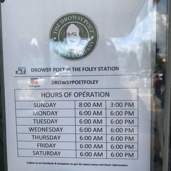 Drowsy Poet at The Foley Station - Coffee & Tea Near Me - Foley, Alabama Drowsy Poet at The Foley Station - Coffee & Tea Near Me - Foley, Alabama