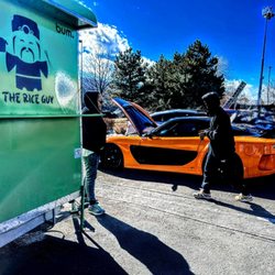 The Rice Guy - The Rice Guy food truck at a slush car meet, accompanied by a classic custom Veil Side RX-7
