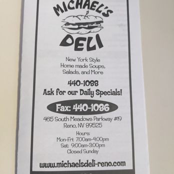 Michael’s Deli - Menu 1 - Soup Near Me - Reno, Nevada