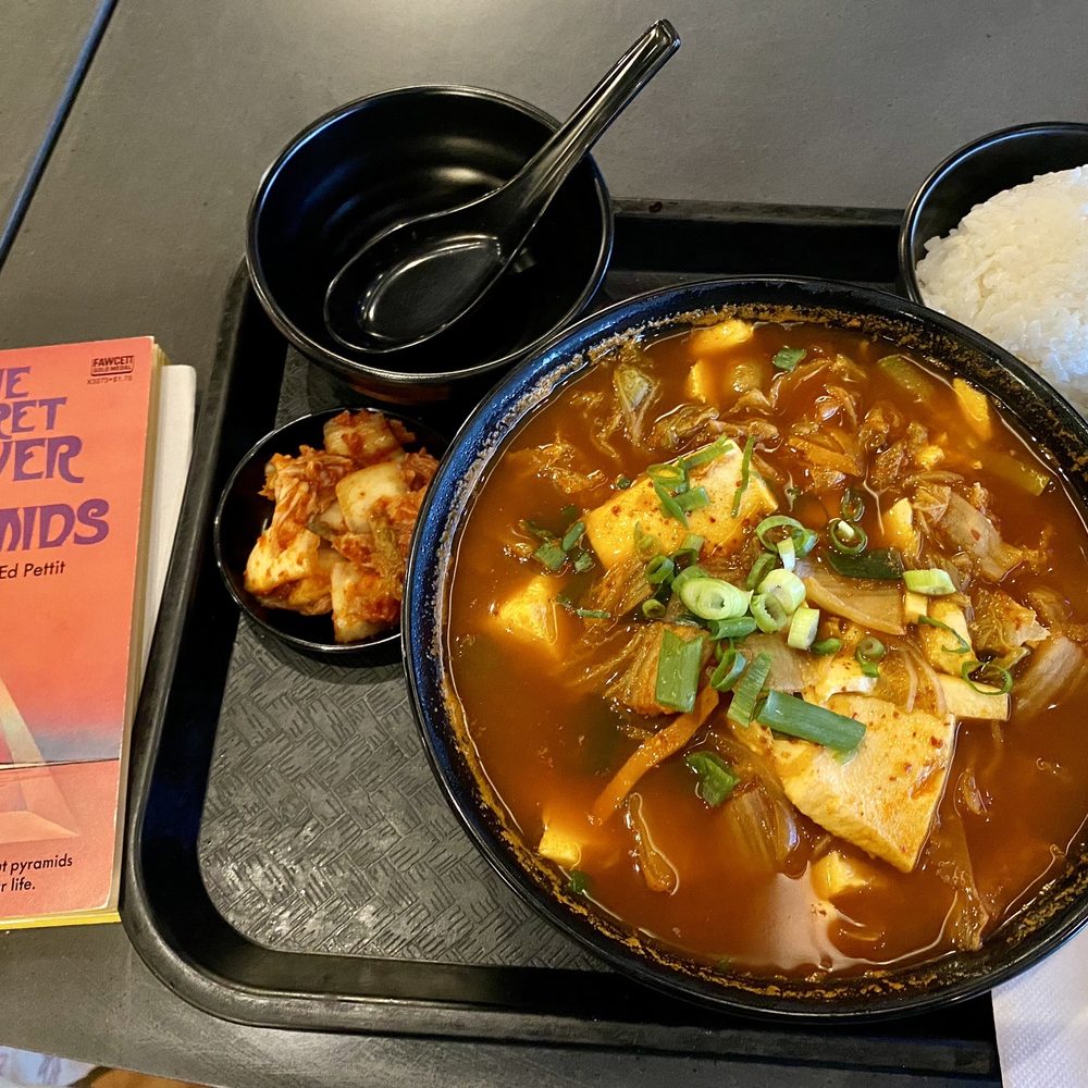 Cafe Moon - BEST Authentic Kimchi Soup Soondubu Jjigae (Spicy Soft Tofu Soup) Served with a scoop of rice and Kimchi! - Korean Near Me - Kihei, Hawaii Cafe Moon - BEST Authentic Kimchi Soup Soondubu Jjigae (Spicy Soft Tofu Soup) Served with a scoop of rice and Kimchi! - Korean Near Me - Kihei, Hawaii