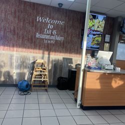 Exit 45 Restaurant - Sign on wall