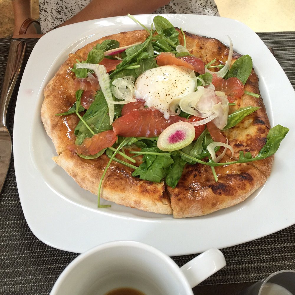 Gunther & Co - Soft egg/ smoked salmon flatbread (brunch). Delicious! My favorite brunch entree so far - Seafood Near Me - Baltimore, Maryland