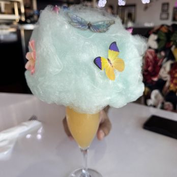 American Waffle Diner - Mimosa with candy cloud - Breakfast & Brunch Near Me - Stockton, California