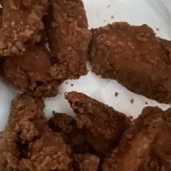KFC - These are the new wings that KFC is advertising currently. This is freshly pulled batch at around 12 noon today. .