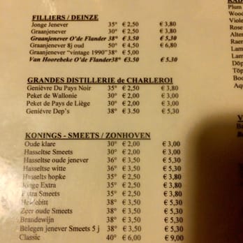 Dreupelkot - Partial menu. There's is another side - Belgian Near Me - Gent, VOV Dreupelkot - Partial menu. There's is another side - Belgian Near Me - Gent, VOV