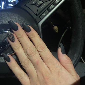 Wheat Ridge Vera Nails - Black matte on coffin shaped acrylic and lace design. - Nail Salons Near Me - Wheat Ridge, Colorado Wheat Ridge Vera Nails - Black matte on coffin shaped acrylic and lace design. - Nail Salons Near Me - Wheat Ridge, Colorado