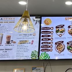 K Boba & Korean Street Food - Menu drink and food options