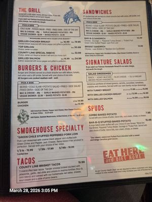 Menu photo 1 The County Line Albuquerque, NM