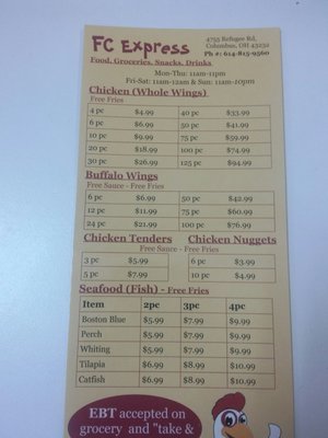 Menu photo 2 FC Express Columbus, OH Menu photo 2 FC Express Columbus, OH