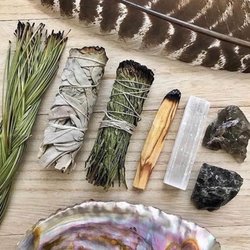 Medicine for the Soul - Plant smoke medicine- sweet grass, sage, cedar, palo santo. Healing crystals- selenite, smoky quartz, black tourmaline.