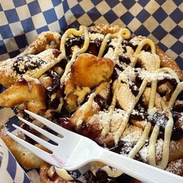 Blueberry cheesecake funnel cake