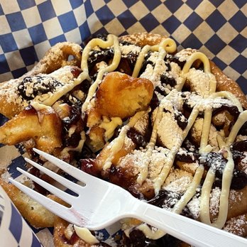 Rocky Mountain Funnel Cakes - Blueberry cheesecake funnel cake - Desserts Near Me - Silverton, Colorado