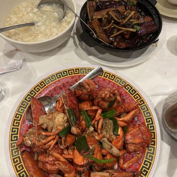 Confucius Seafood Restaurant - 7. Mixed Seafood with Dried Scallop Soup  77. Eggplant with Garlic Sauce Clay Pot  13 lobster with onions and garlic - Seafood Near Me - Houston, Texas