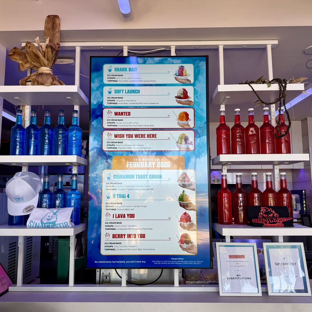 Sin-Ice-Stir - Menu - Shaved Ice Near Me - Honolulu, Hawaii