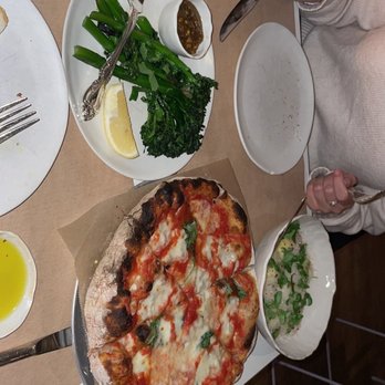 ABC Kitchen - Tomatoes and Mozzarella and Basil Pizza Charred Broccoli - Breakfast & Brunch Near Me - New York, New York ABC Kitchen - Tomatoes and Mozzarella and Basil Pizza Charred Broccoli - Breakfast & Brunch Near Me - New York, New York