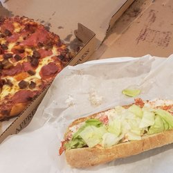 College Carry Out - A 12" pizza and a lobster roll