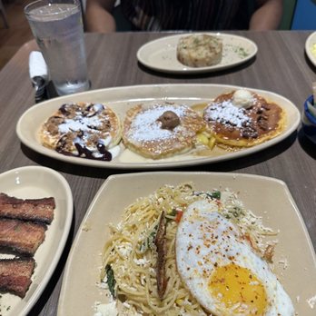 Snooze, an A.M. Eatery - Another shot showing all the food we got. - Breakfast & Brunch Near Me - Austin, Texas