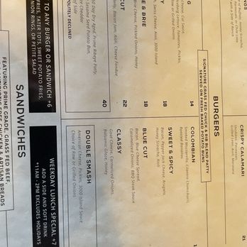 The Cut - Menu as of 3/18/26 - Burgers Near Me - Irvine, California