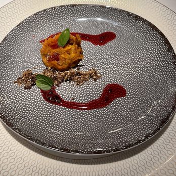 The Elderberry House - Pumpkin blackberry amuse - French Near Me - Oakhurst, California The Elderberry House - Pumpkin blackberry amuse - French Near Me - Oakhurst, California