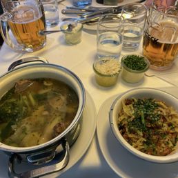 Boiled beef in a pot with horseradish Boiled beef in a pot with horseradish