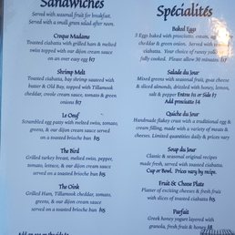 Menu of sandwiches and specialties September 2025 Menu of sandwiches and specialties September 2025