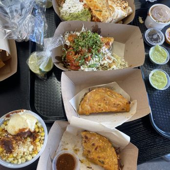 La Taqueria Brand - Quesataco Esquite shrimp quesadilla - Mexican Near Me - Long Beach, California La Taqueria Brand - Quesataco Esquite shrimp quesadilla - Mexican Near Me - Long Beach, California