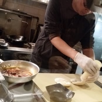 Jun-Men Ramen Bar - Preparing the BBQ pork buns - Ramen Near Me - New York, New York