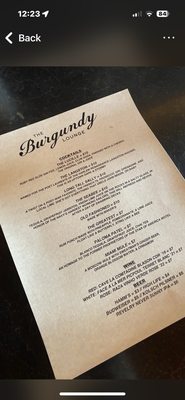 Menu photo 4 Burgundy Lounge North Charleston, SC