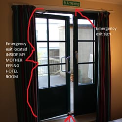 P-Hotels Bergen - Thank god the door isn't alarmed, or it would be hyper stuffy in this room in the summer.