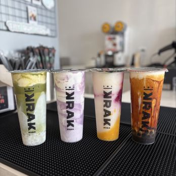 Krak Boba - Banana Cha-cha (Large) - NEW, Taro Crush (Large), Dragon Slayer (Large), King Brulee Blended (aka Queen Brulee - Large) - Bubble Tea Near Me - Westminster, California