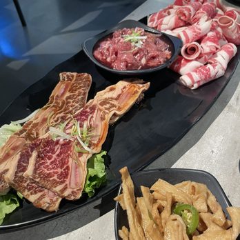 Brave Korean Barbecue - LA GALBI Bulgogi Beef Belly Fish cake (not on the menu but available) - Korean Near Me - Tempe, Arizona Brave Korean Barbecue - LA GALBI Bulgogi Beef Belly Fish cake (not on the menu but available) - Korean Near Me - Tempe, Arizona
