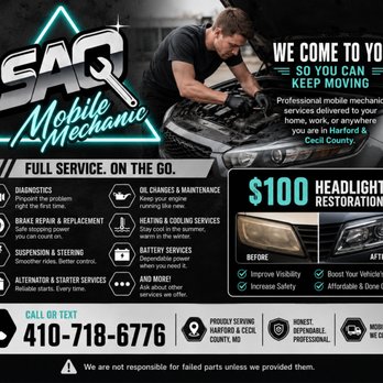 SAQ Mobile Mechanics - Auto Repair Near Me - Aberdeen, Maryland SAQ Mobile Mechanics - Auto Repair Near Me - Aberdeen, Maryland