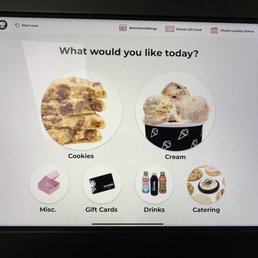 Menu on the monitor where you place your order.