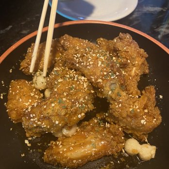 One Shot Pocha - soy garlic wings - Korean Near Me - Houston, Texas