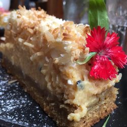 Nourish Cafe - Passion fruit and coconut square.