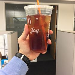 Dunkin' - my iced coffee 10min after buying it. almost totally see through