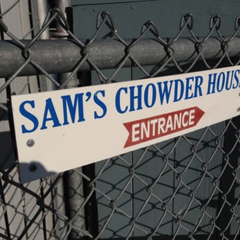Sam's Chowder House - Signage at the side gate entrance - Seafood Near Me - Half Moon Bay, California Sam's Chowder House - Signage at the side gate entrance - Seafood Near Me - Half Moon Bay, California