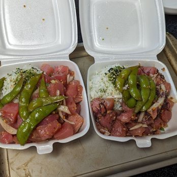 Lei’s Poke Stop - L-R: Shoyu Poke Bowl, $15. Hawaiian Poke Bowl, $15 - Hawaiian Near Me - Anchorage, Alaska