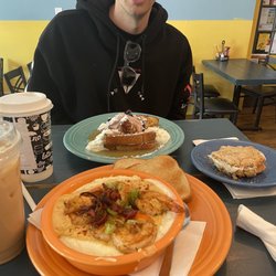 French toast and shrimp & grits