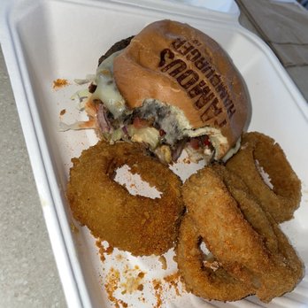 Famous Hamburger - Dearborn - black bean burger and seasoned onion rings - Burgers Near Me - Dearborn, Michigan Famous Hamburger - Dearborn - black bean burger and seasoned onion rings - Burgers Near Me - Dearborn, Michigan