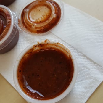 Lucy's Taco Shop - hot sauce.  has a good kick to it. - Tacos Near Me - San Diego, California