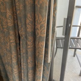 Dirty curtains.